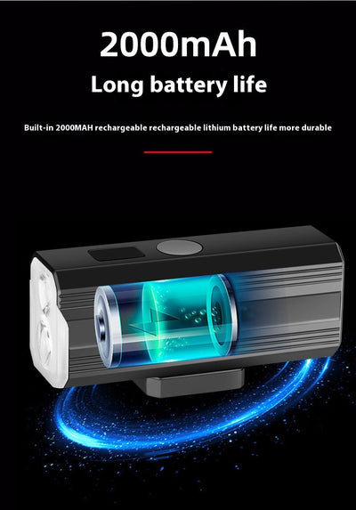 Luz Frontal LED para Bicicleta de Montaña - Doble Haz Ajustable USB Tipo-C - Image 12