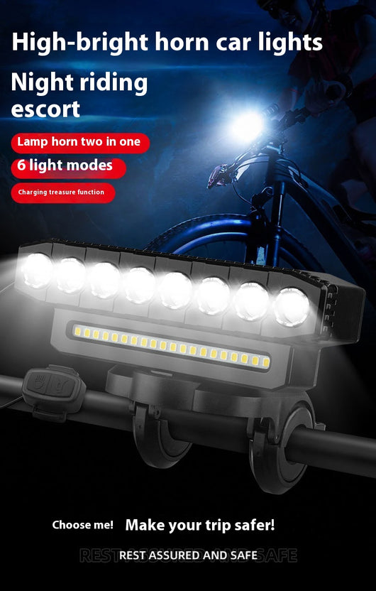 Luz Delantera LED Ultra Brillante para Bicicleta con Claxon Integrado - Image 14