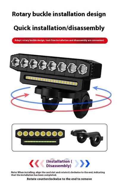 Luz Delantera LED Ultra Brillante para Bicicleta con Claxon Integrado - Image 16