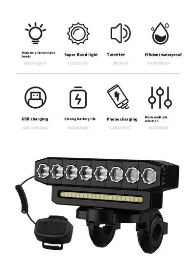 Luz Delantera LED Ultra Brillante para Bicicleta con Claxon Integrado - Image 22