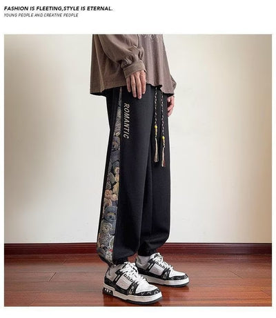 Pantalones Largos Estampados Holgados para Hombre - Image 30