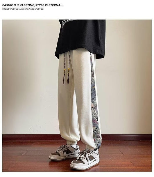 Pantalones Largos Estampados Holgados para Hombre - Image 31