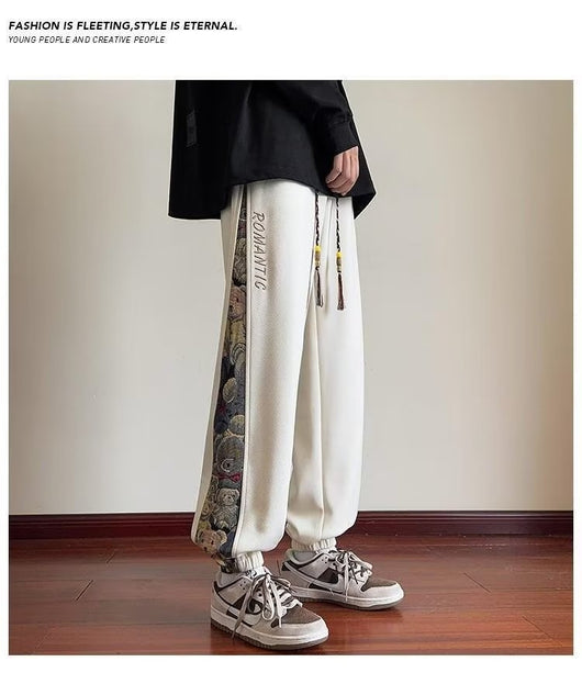 Pantalones Largos Estampados Holgados para Hombre - Image 33