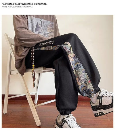 Pantalones Largos Estampados Holgados para Hombre - Image 34