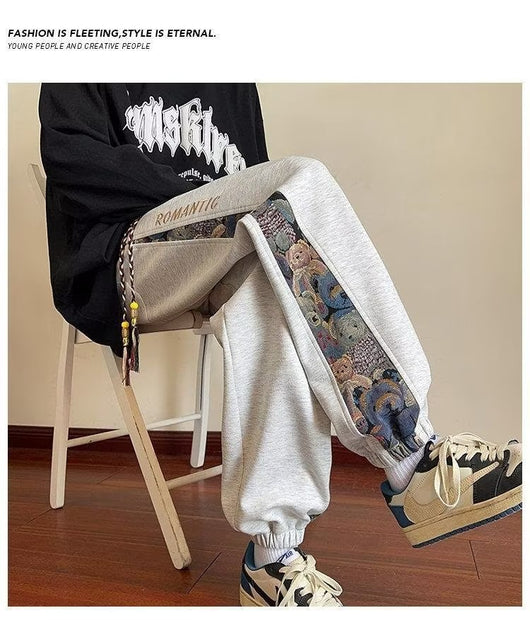 Pantalones Largos Estampados Holgados para Hombre - Image 38