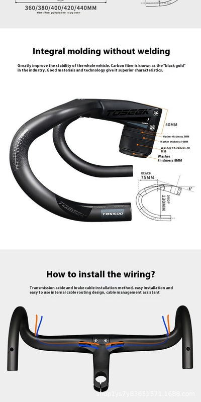 Manillar de Carbono Integrado para Bicicleta de Ruta de Alto Rendimiento - Image 16