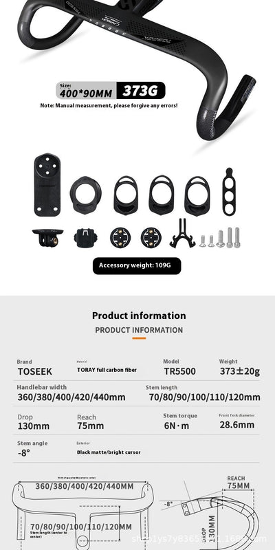 Manillar de Carbono Integrado para Bicicleta de Ruta de Alto Rendimiento - Image 25