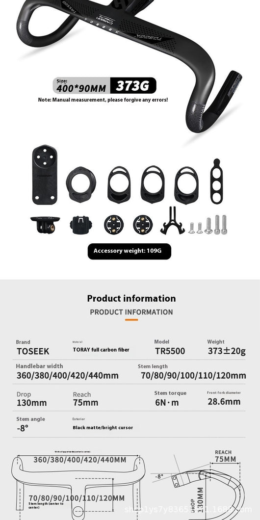 Manillar de Carbono Integrado para Bicicleta de Ruta de Alto Rendimiento - Image 25