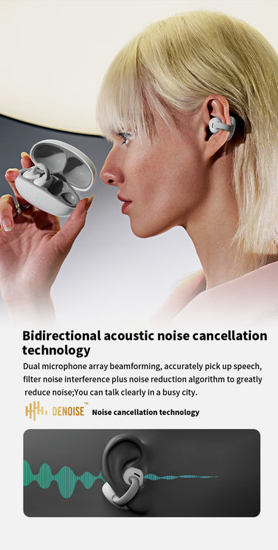 Auriculares Inalámbricos Clip-on Bluetooth con Cancelación de Ruido y Batería Extendida - Image 38