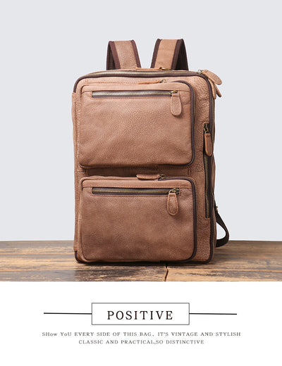Mochila de Cuero para Hombre - Backpack de Gran Capacidad para Viajes - Image 17