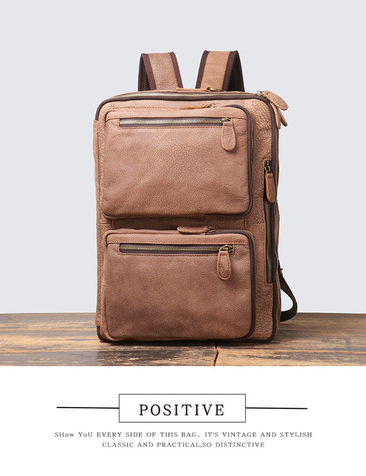 Mochila de Cuero para Hombre - Backpack de Gran Capacidad para Viajes - Image 17