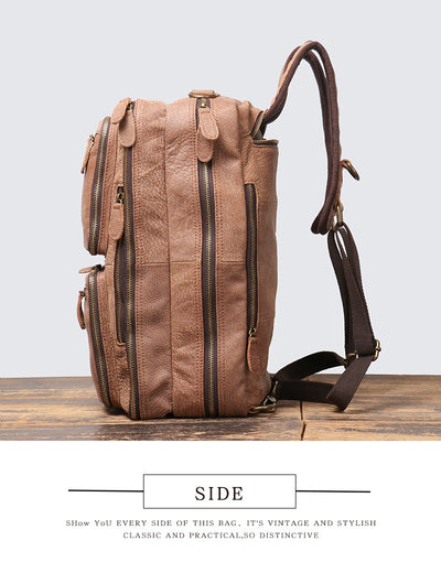 Mochila de Cuero para Hombre - Backpack de Gran Capacidad para Viajes - Image 22