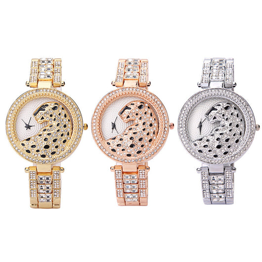 Reloj de Mujer Estampado Leopardo con Diamantes Tridimensionales - Image 7