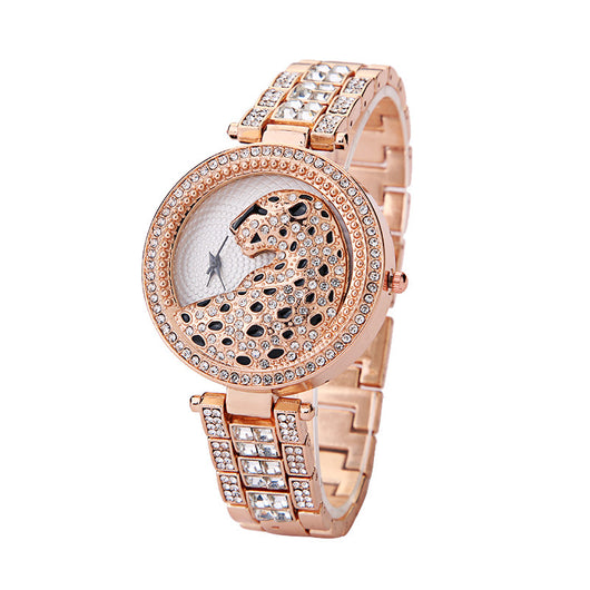 Reloj de Mujer Estampado Leopardo con Diamantes Tridimensionales - Image 8
