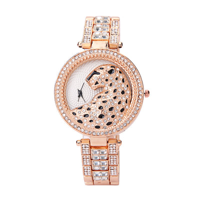 Reloj de Mujer Estampado Leopardo con Diamantes Tridimensionales - Image 9