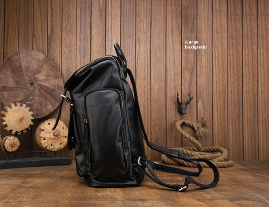 Mochila de Cuero Genuino Estilo Británico Gran Capacidad para Hombre Retro - Image 21