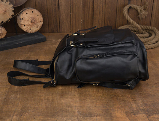 Mochila de Cuero Genuino Estilo Británico Gran Capacidad para Hombre Retro - Image 23