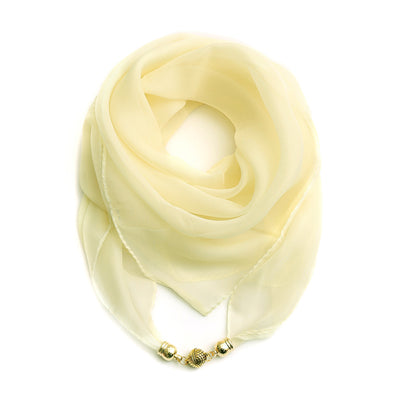 Pañuelo de Seda con Hebilla Magnética - Diseño Monocromático Dorado - Image 12