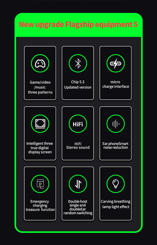 Audífonos Inalámbricos TWS con Pantalla Digital Inteligente y Luz Respirante - Image 13