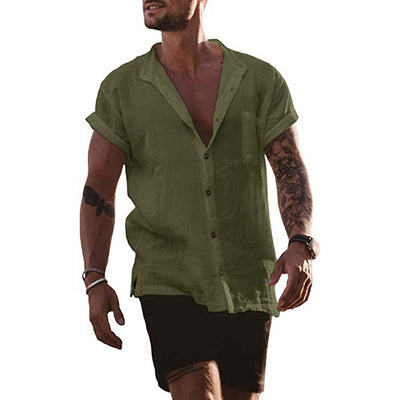 Camisas Sueltas de Verano con Cuello V - Cómodas y Versátiles para Hombre - Image 13