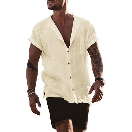 Camisas Sueltas de Verano con Cuello V - Cómodas y Versátiles para Hombre - Image 14
