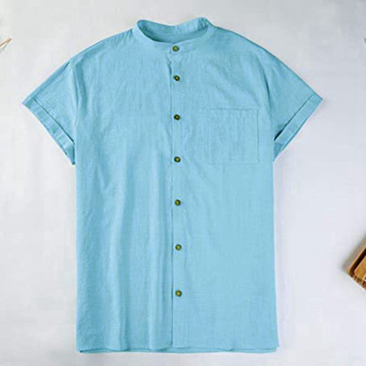 Camisas Sueltas de Verano con Cuello V - Cómodas y Versátiles para Hombre - Image 17