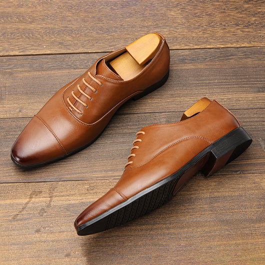 Zapatos Oxford Puntiagudos de Cuero Premium - Estilo Clásico Británico para Hombre - Image 10