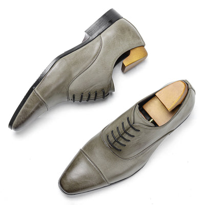 Zapatos Oxford Puntiagudos de Cuero Premium - Estilo Clásico Británico para Hombre - Image 11