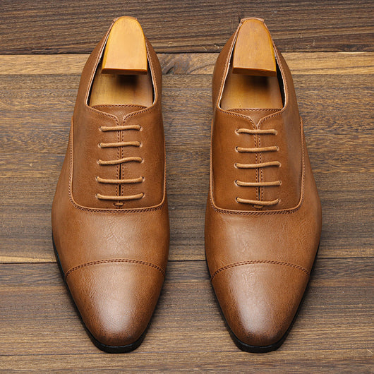 Zapatos Oxford Puntiagudos de Cuero Premium - Estilo Clásico Británico para Hombre - Image 20