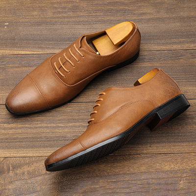 Zapatos Oxford Puntiagudos de Cuero Premium - Estilo Clásico Británico para Hombre - Image 27