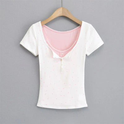 Conjunto de Dos Piezas con Lunares - Blusa Corta y Short Coordinado - Image 11