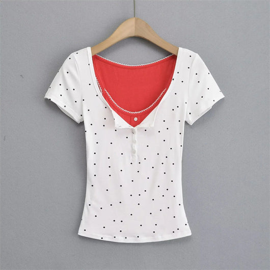 Conjunto de Dos Piezas con Lunares - Blusa Corta y Short Coordinado - Image 17