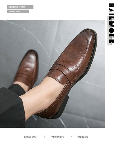 Zapatos Casuales de Cuero Estilo Británico-Coreano Sin Cordones - Image 13