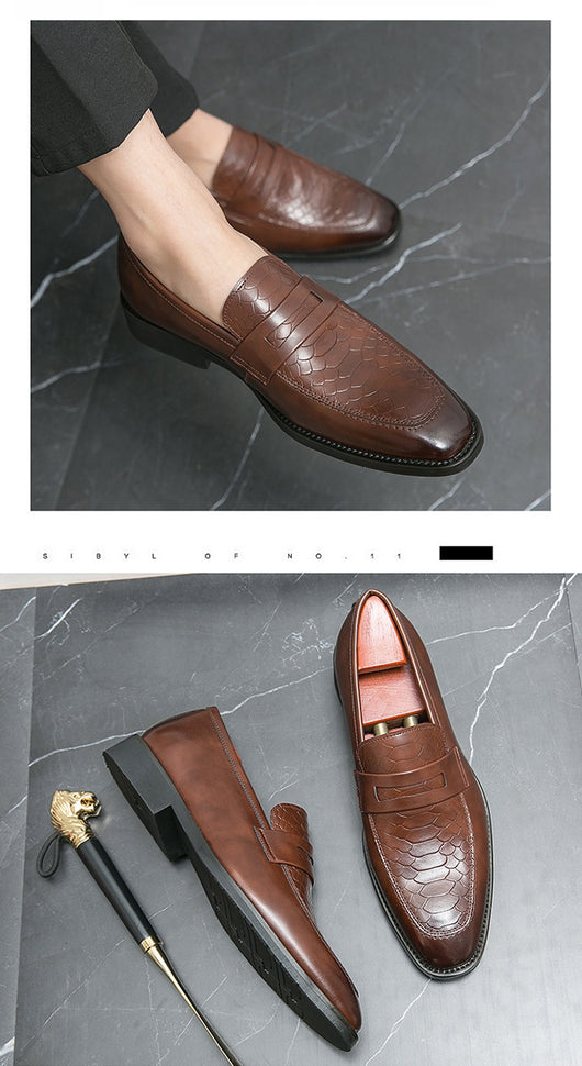 Zapatos Casuales de Cuero Estilo Británico-Coreano Sin Cordones - Image 16