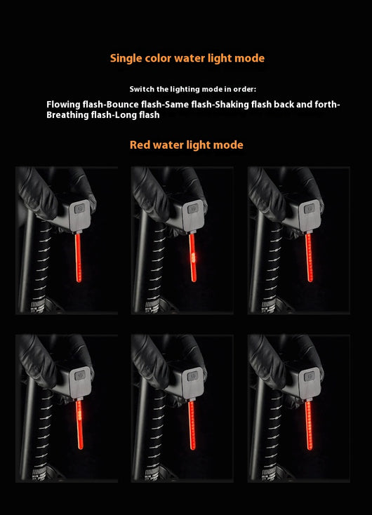 Luz Trasera LED para Bicicleta con Indicador de Seguridad Nocturna - Image 31