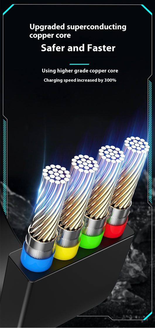 Cable de Carga Rápida 3 en 1 - 100W con Conector Telescópico - Image 23