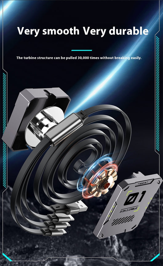 Cable de Carga Rápida 3 en 1 - 100W con Conector Telescópico - Image 31