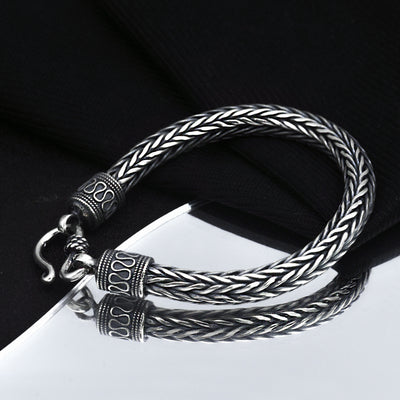 Pulsera de Plata 925 Tailandesa Artesanal con Cadena de Flores de Cáñamo - Diseño Vintage - Image 7