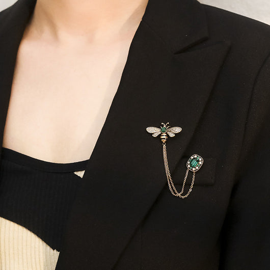 Broche Abeja Retro con Cadena - Accesorio de Personalidad - Image 19