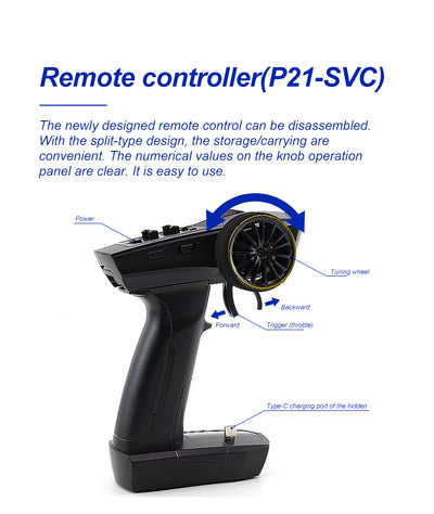 Auto de Carreras RC Turbo Racing 1vs76 C64 con Giroscopio y Control Proporcional Total - Image 21