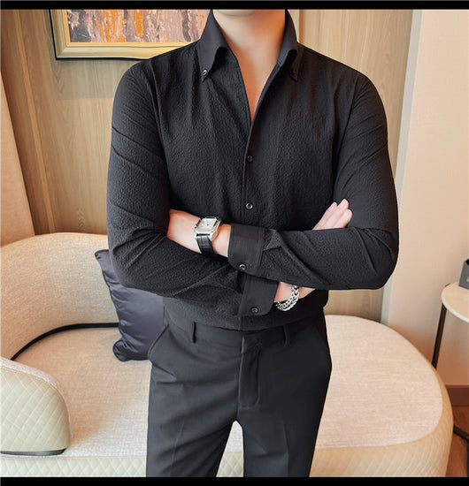 Camisa Manga Larga Hombre Estilo Británico Casual Ejecutivo - Image 11