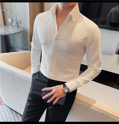 Camisa Manga Larga Hombre Estilo Británico Casual Ejecutivo - Image 12