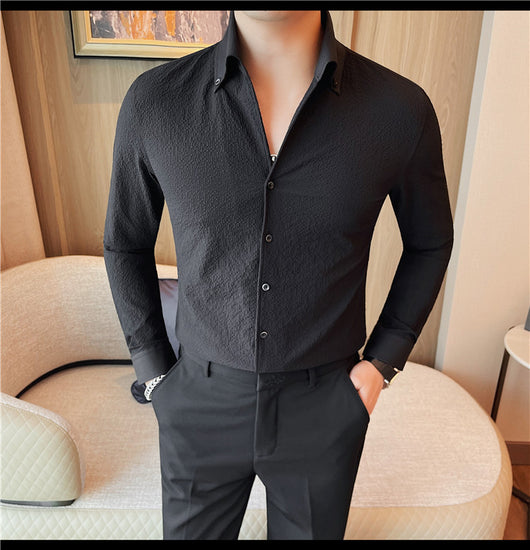 Camisa Manga Larga Hombre Estilo Británico Casual Ejecutivo - Image 13