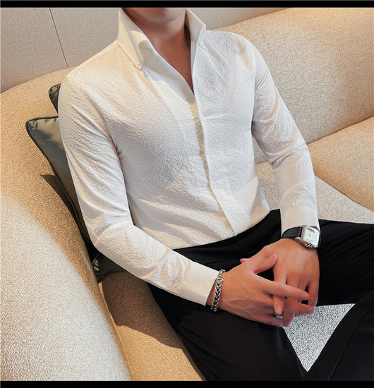 Camisa Manga Larga Hombre Estilo Británico Casual Ejecutivo - Image 21