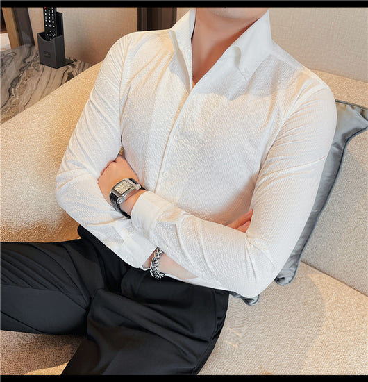 Camisa Manga Larga Hombre Estilo Británico Casual Ejecutivo - Image 24