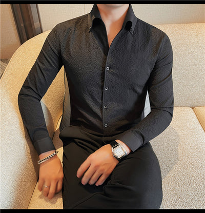 Camisa Manga Larga Hombre Estilo Británico Casual Ejecutivo - Image 27