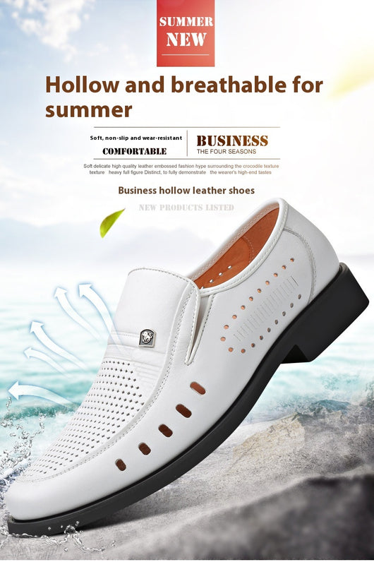 Sandalias de Cuero Respirable con Diseño Hueco - Zapatos Cómodos para Hombre - Image 10