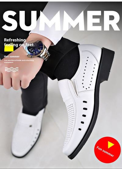 Sandalias de Cuero Respirable con Diseño Hueco - Zapatos Cómodos para Hombre - Image 11