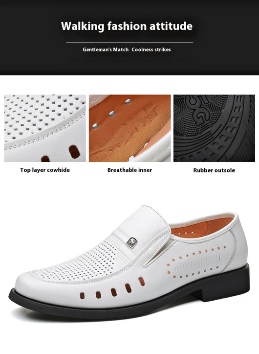 Sandalias de Cuero Respirable con Diseño Hueco - Zapatos Cómodos para Hombre - Image 15