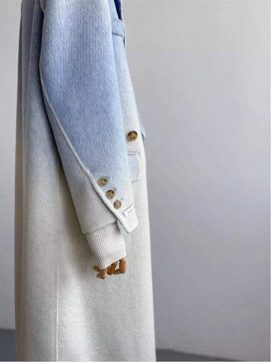 Abrigo de Lana Reversible Degradado Azul y Blanco - Image 16